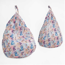 гр Крісло-мішок дитяче “Груша“ Д34578 “Котики“ (1) висота у підвішеному положенні 88 см, знімний водонепроникний чохол, в плівці