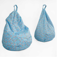 гр Крісло-мішок дитяче “Груша“ Д58467 “Котик-космонавт“ (1) висота у підвішеному положенні 88 см, знімний водонепроникний чохол, в плівці