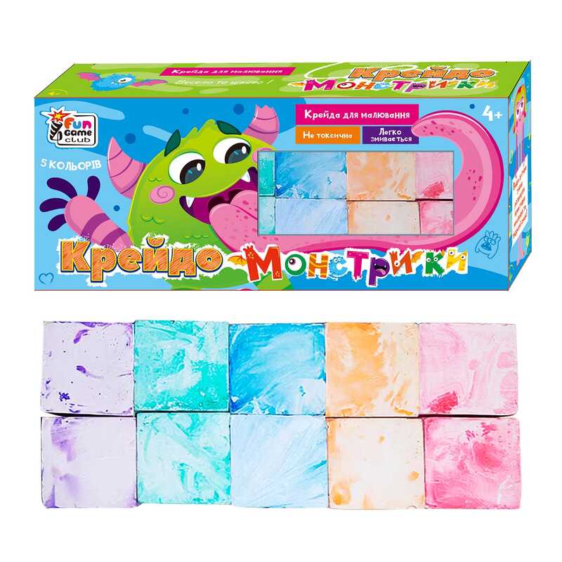 гр Крейда 62305 (24) “4FUN Game Club“, 10 штук, 5 кольорів, мармурова, в коробці
