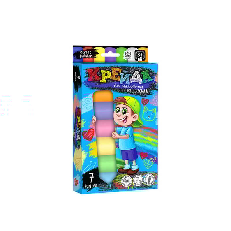 гр Крейда для малювання MEL-01-05U УКР. (20) “Danko Toys“, d-2,5 см, 7 штук, кольорова