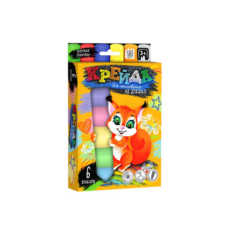 гр Крейда для малювання, велика MEL-01-04U УКР. (20) “Danko Toys“, d-2,5 см, 6 штук, кольорова гр Крейда для малювання, велика MEL-01-04U УКР. (20) “Danko Toys“, d-2,5 см, 6 штук, кольорова