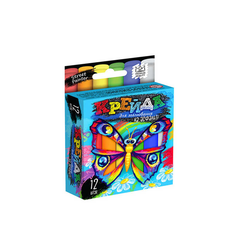 гр Крейда для малювання, тонка MEL-02-03U УКР. (36) “Danko Toys“, d-1,2 см, 12 штуки, 6 кольорів