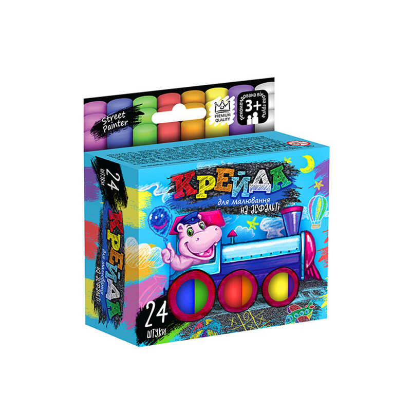 гр Крейда для малювання, тонка MEL-02-05U УКР. (24) “Danko Toys“, d-1,2 см, 24 штуки, 8 кольорів