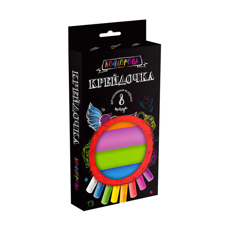 гр Крейда кольорова серії “Крейдочка“ великі 8 кольори (20) KRD-02-02U “Danko Toys“