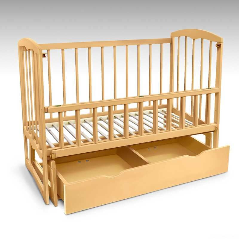 гр Ліжечко дерев. маятник + шухляда - відкидний борт “Спимо“ С-74157 (1) вільха - колір світло-коричневий гр Ліжечко дерев. маятник + шухляда - відкидний борт “Спимо“ С-74157 (1) вільха - колір світло-коричневий