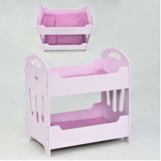 гр Ліжечко для ляльок двоярусне 8002 рожеве (1) “МАСЯ“ в коробці