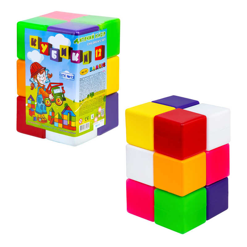 гр Кубик кольоровий в сітці 111 (8) 12 куб. “BAMSIC“, в сітці