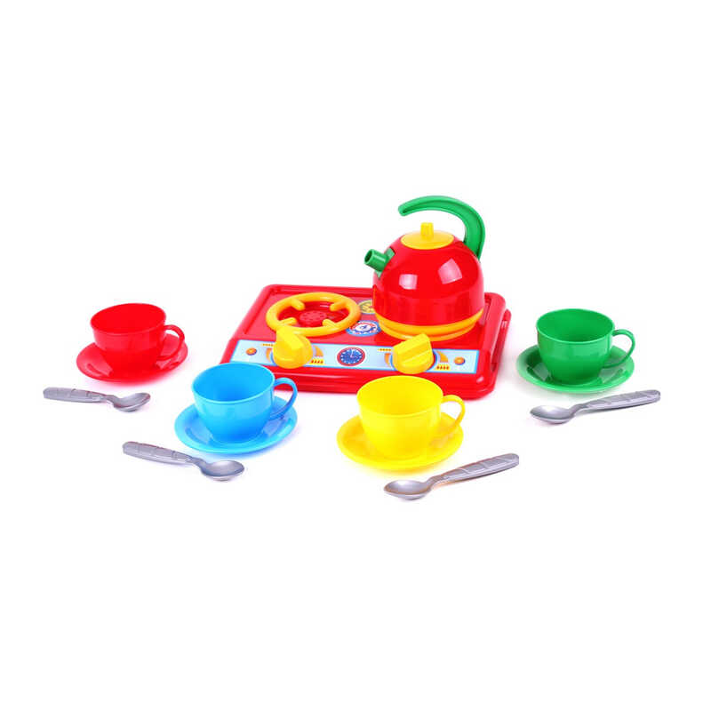 гр Кухня “Галинка 3“ 1585 (16) “Technok Toys“, плита, чайний набір на 4 персони, чайник, в пакеті