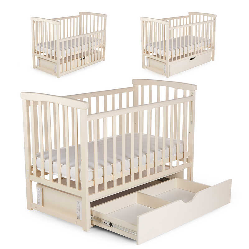 гр Ліжечко БУК “Мрія“ колір - ваніль, з шухлядою DS-202 (1) маятниковий механізм