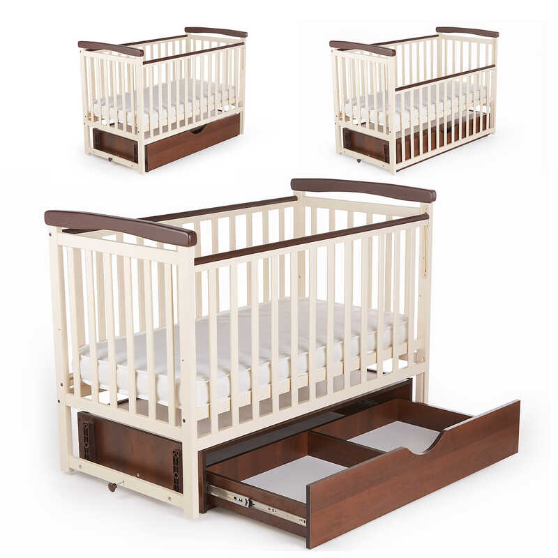 гр Ліжечко БУК “Мрія“ колір ванільно-горіховий, з шухлядою DS-302 (1) маятниковий механізм