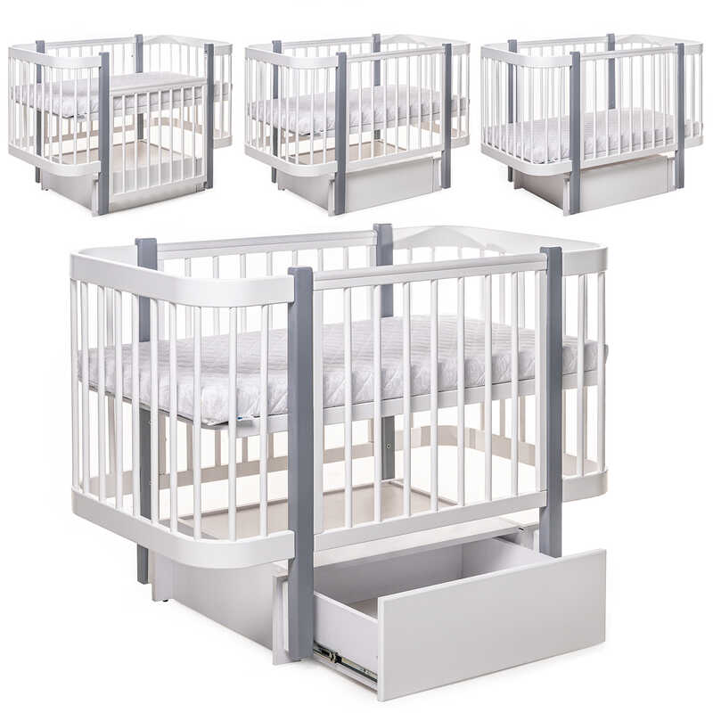 гр Ліжечко БУК “Світанок“ колір біло-сірий, з шухлядою DS-9012 (1)