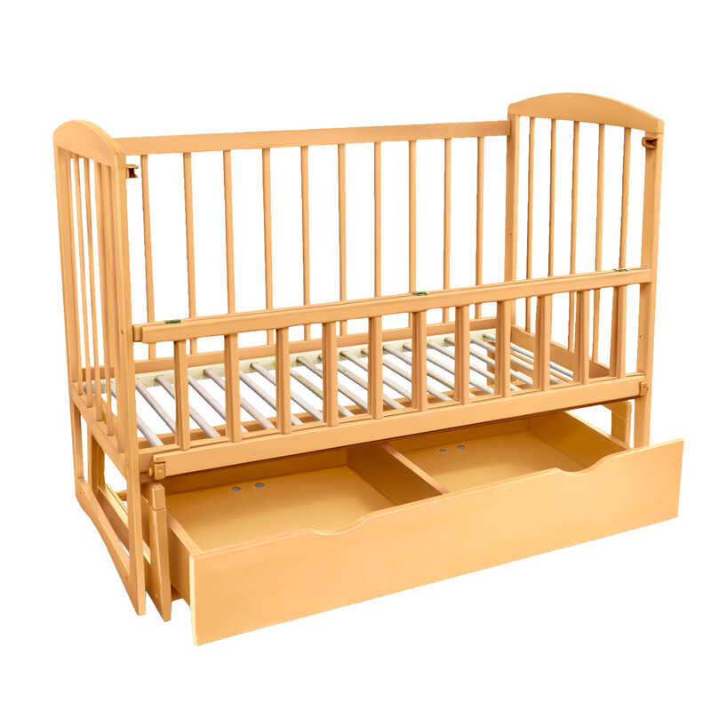 гр Ліжечко дерев. маятник + шухляда - відкидний, “Няша“ (1) вільха - колір світло-коричневий гр Ліжечко дерев. маятник + шухляда - відкидний, “Няша“ (1) вільха - колір світло-коричневий