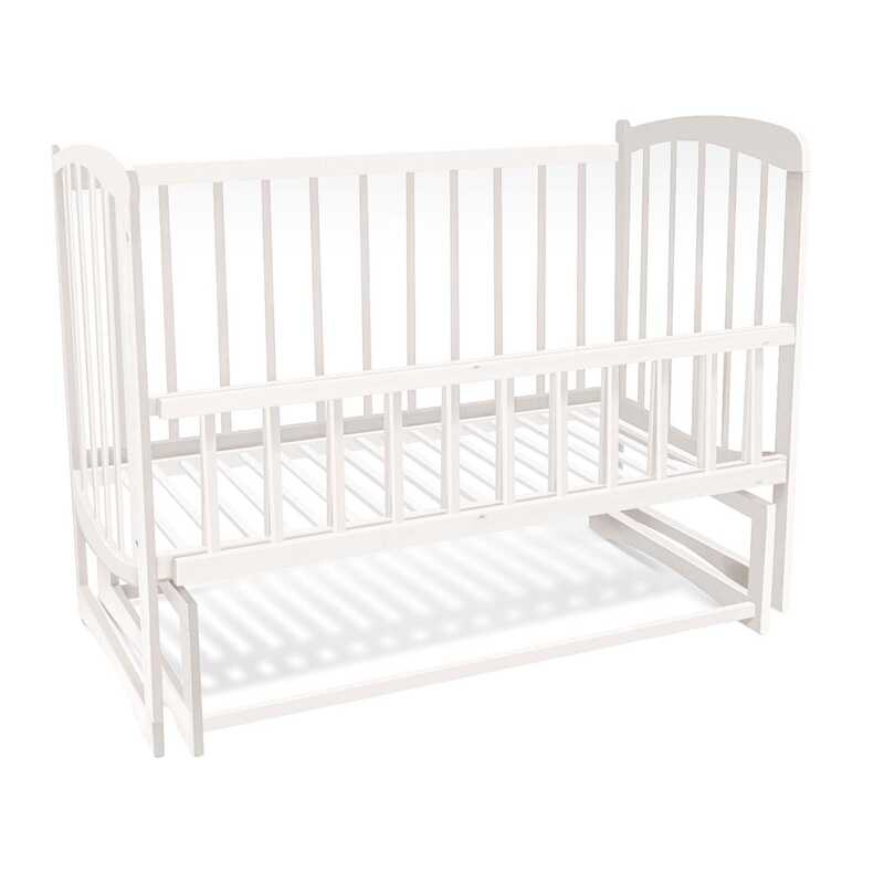 гр Ліжечко дерев`яне, маятник, відкидний борт, “Комета“ (1) вільха - колір білий