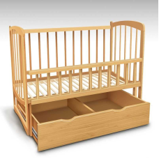 гр Ліжечко дерев. маятник + шухляда - відкидний, “Комета“ С-80601 (1) вільха - колір світло-коричневий