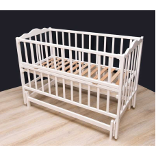 гр Ліжечко дитяче “Анастасія-2“ (1) шарнір-підшипник з відкидною боковиною, бук (Білий)