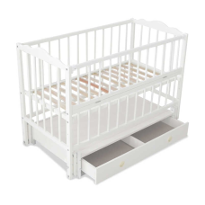 гр Ліжечко дитяче “Ангеліна“ (1) шарнір-підшипник з відкидною боковиною+шухляда, бук (Білий)