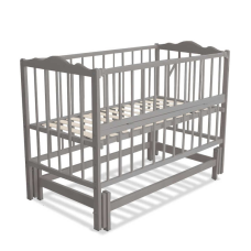 гр Ліжечко дитяче “Ангеліна-2“ (1) шарнір-підшипник з відкидною боковиною, бук (Сірий)