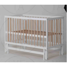 гр Ліжечко дитяче “КАЗКА-2“ (1) шарнір-підшипник з висувною паличкою (Білий+натуральна паличка)