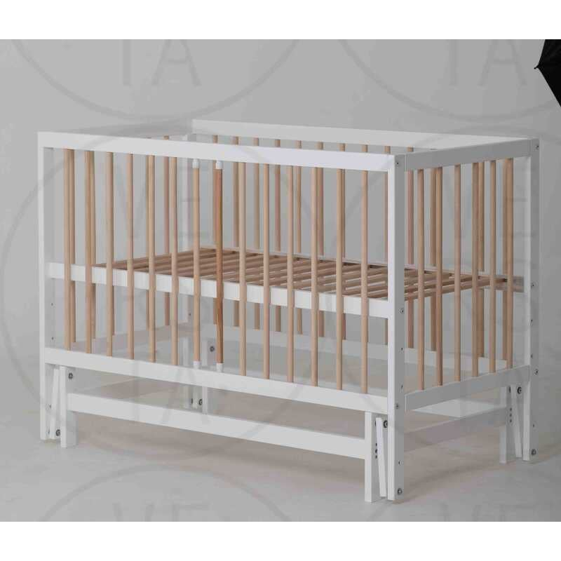 гр Ліжечко дитяче “КАЗКА-2“ (1) шарнір-підшипник з висувною паличкою (Білий+натуральна паличка)