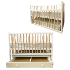 гр Ліжечко дитяче “Софія“ - шарнір-підшипник+ящик з опускною боковиною (Білий+натуральний)