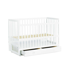 гр Ліжечко дитяче “Софія“ - шарнір-підшипник+ящик з опускною боковиною (Білий, біла паличка)