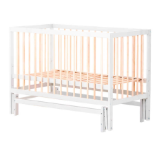 гр Ліжечко дитяче “Софія-2“ - шарнір-підшипник з опускною боковиною (Білий + натуральний)