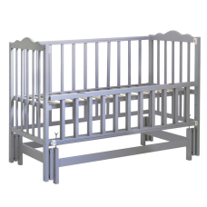 гр Ліжечко дитяче “Софія-2“ - шарнір-підшипник з опускною боковиною (Сірий)