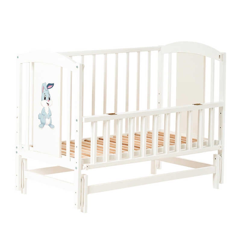гр Ліжечко дитяче ЛІЛІ-2 “Зайчик“ (1) шарнір-підшипник з відкидною боковиною, (Слонова кістка)