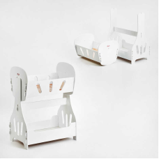 гр Ліжечко для ляльок качалка, двоярусне №8005 (1) біле “МАСЯ“ в коробці