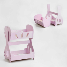 гр Ліжечко для ляльок, качалка, двоярусне №8005 (1) рожеве “МАСЯ“, в коробці