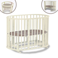 гр Ліжечко кругле “Сонечко“ трансформер 8в1 (1) з маятниковим механізмом (слонова кістка)