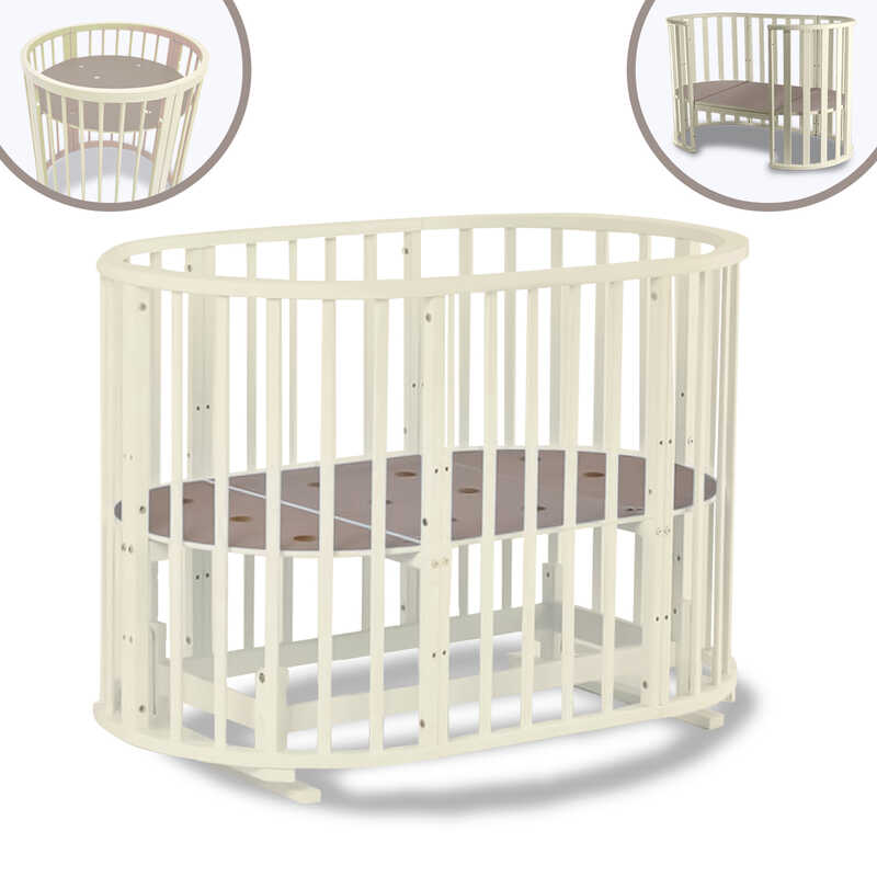 гр Ліжечко кругле “Сонечко“ трансформер 8в1 (1) з маятниковим механізмом (слонова кістка) гр Ліжечко кругле “Сонечко“ трансформер 8в1 (1) з маятниковим механізмом (слонова кістка)