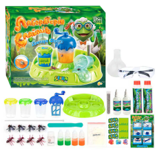 гр Лабораторія слаймів 24889 (12/2) “4FUN Game Club“, клей для слайма, активатор, набір комах, окуляри, люмінесцентний порошок, блискітки, фарби, змішувач, склянки, в коробці