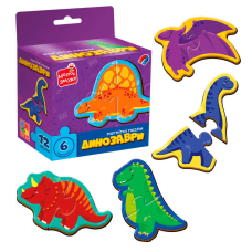 гр Магнітні пазли “Динозаврики“ VT1733-01 (20) “Vladi Toys“, 6 картинок (12 деталей), в коробці