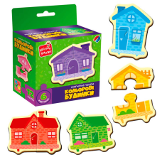 гр Магнітні пазли “Кольорові будинки“ VT1733-03 (20) “Vladi Toys“, 6 картинок (12 деталей), в коробці