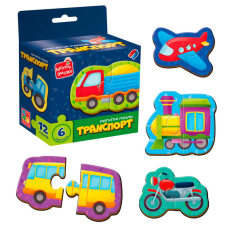 гр Магнітні пазли “Транспорт“ VT1733-02 (20) “Vladi Toys“, 6 картинок (12 деталей), в коробці