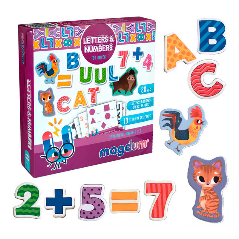 гр Магнітна гра “Letters  Numbers“ ML4031-09 EN (24) “Magdum“, англ. мова, в коробці