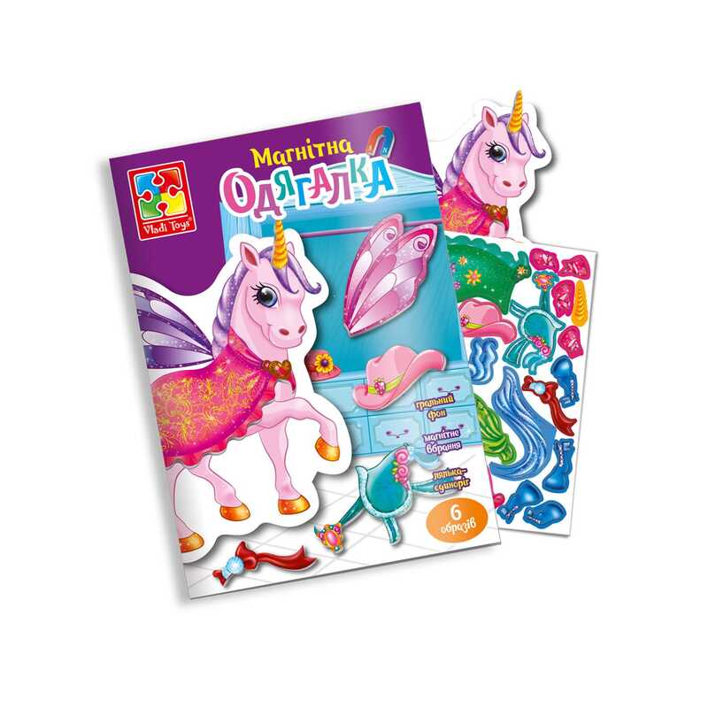 гр Магнітна гра “Єдиноріг“ в папці (укр) VT3204-27 (60)  “Vladi Toys“