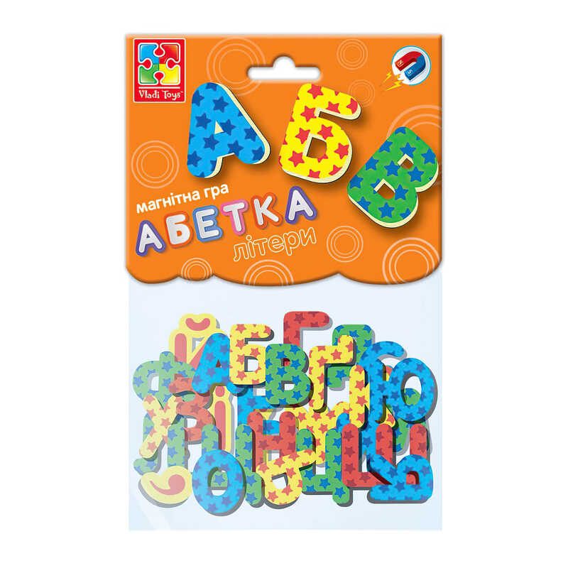 гр Магнітна гра “Абетка“ (укр) VT5900-02 (12) “Vladi Toys“, 34 магнітні елементи