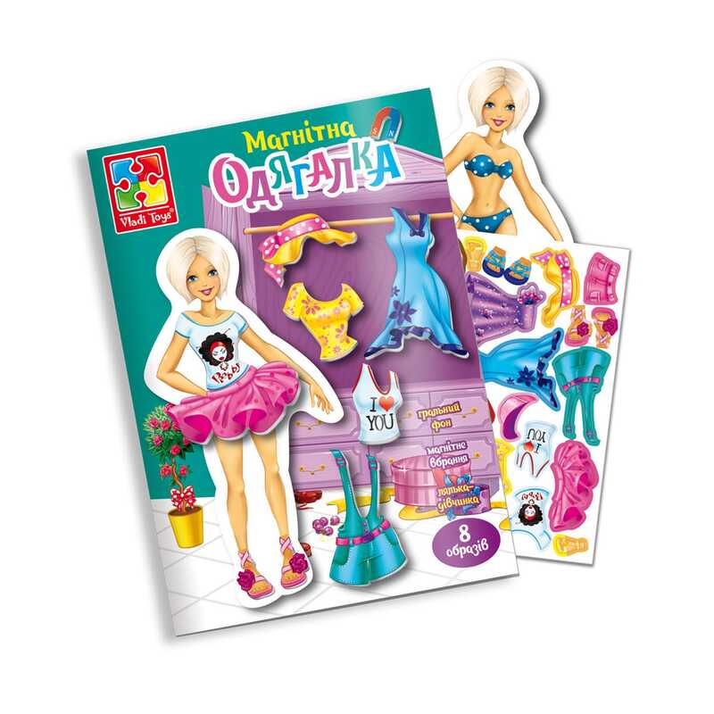 гр Магнітна гра “Блондинка“ у папці (укр) VT3204-30 (60) “Vladi Toys“
