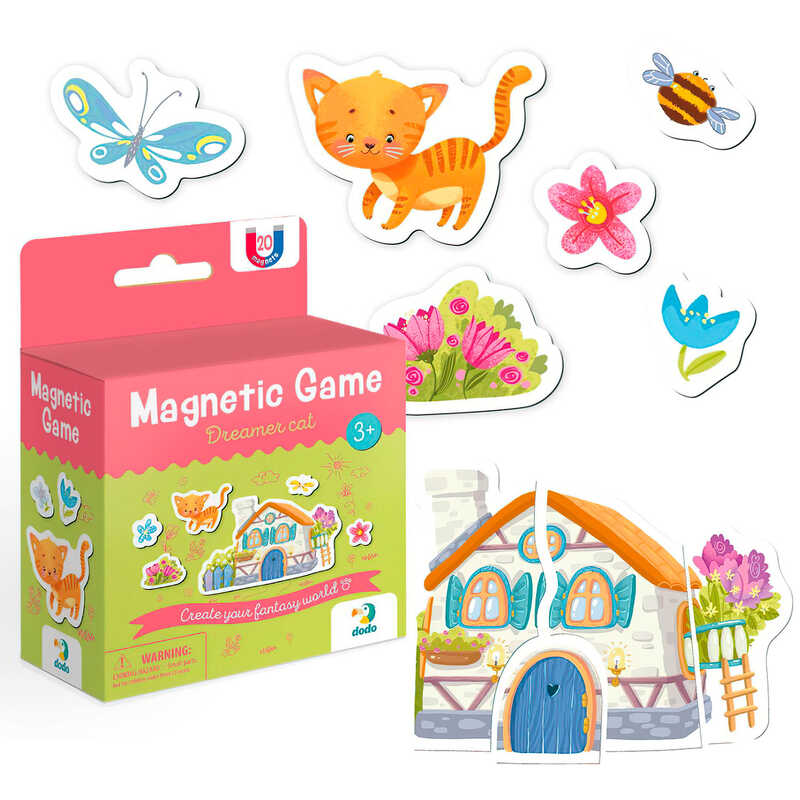 гр Магнітна гра “Котик-мрійник“ 200236 (60) “DoDo“, 20 магнітів, в коробці