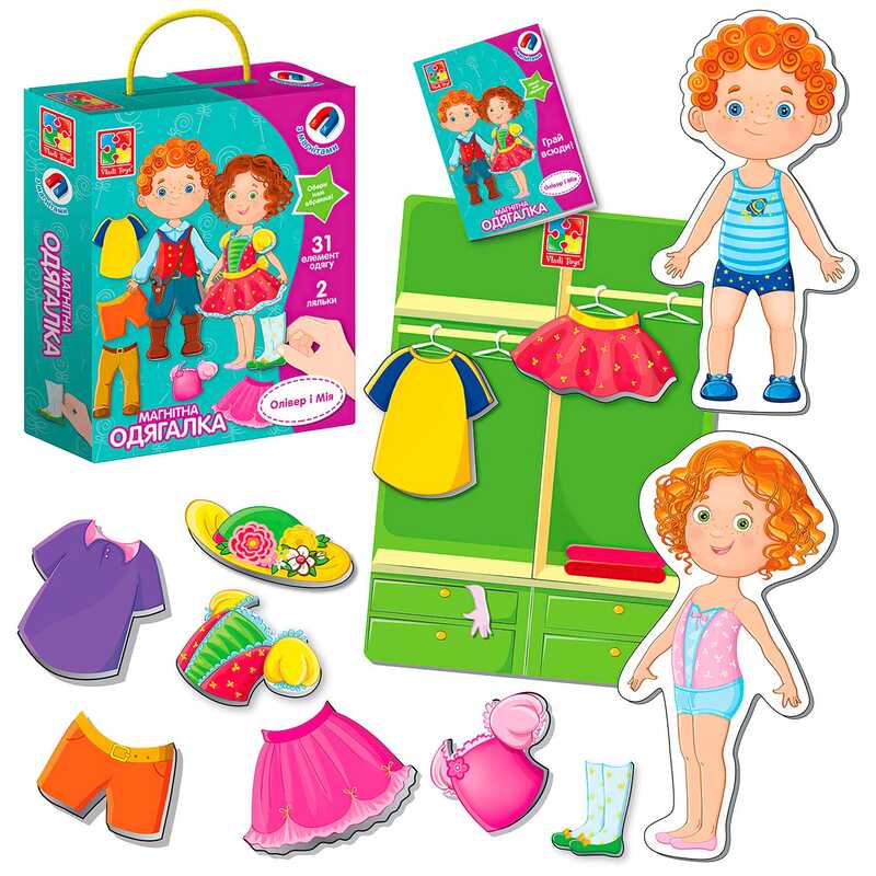 гр Магнітна гра “Одягалка. Олівер і Мія“ - VT3702-12 укр (12) “Vladi Toys“