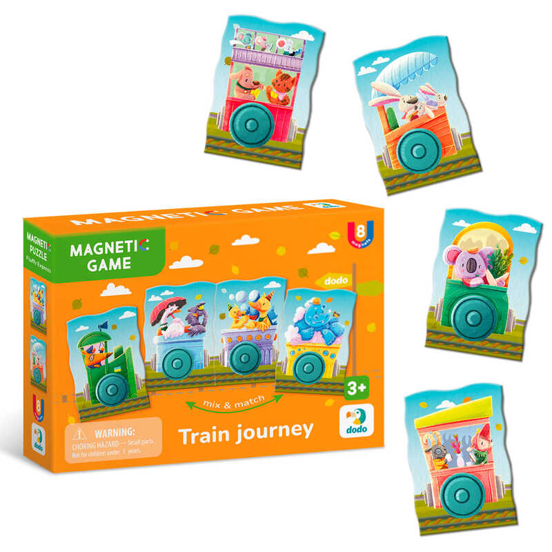 гр Магнітна гра “Подорож потягом“ 200254 (64) “DoDo“, 8 магнітів, в коробці