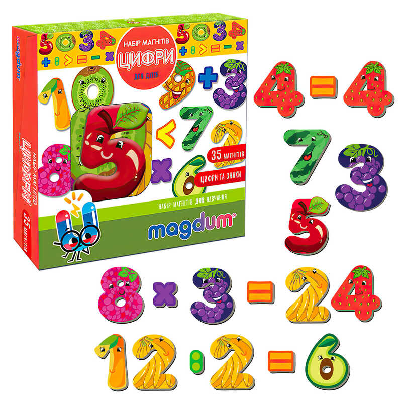 гр Магнітна гра “Цифри“ ML4031-37 EN (24) “Magdum“, 35 магнітів, в коробці