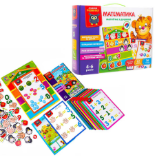 гр Магнітна дошка “Математика“ (укр) VT5412-02 (5) “Vladi Toys“, 16 карток, 82 магніти