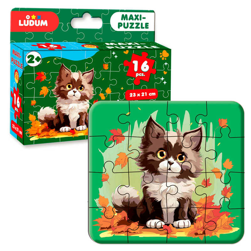 гр Максі-пазл “Котик 3“ МЕ 5032-04 (12) “Ludum“, 16 елементів, в коробці