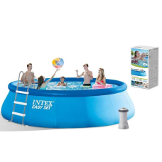 Intex Басейн 26166 NP (1) об“єм:12430л, фільтр+насос, розмір:457х107см (3785л/год, драбина, тент, підстилка)