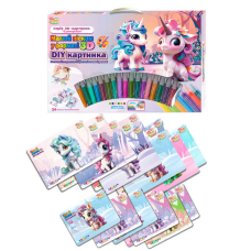 гр Малюй піском 44323 (12) “4FUN Game Club“, 24 картки, 16 кольорів піску, 6 мольбертів, щітка, в коробці