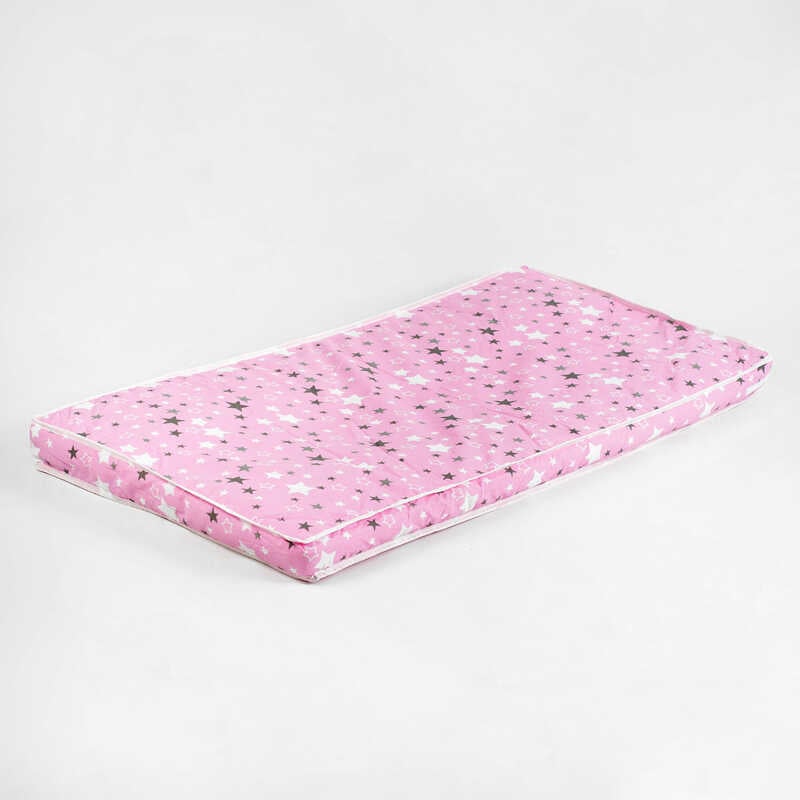 гр Матрац кокос - поролон “Сіро-білі зірки“ 208813 - колір рожевий