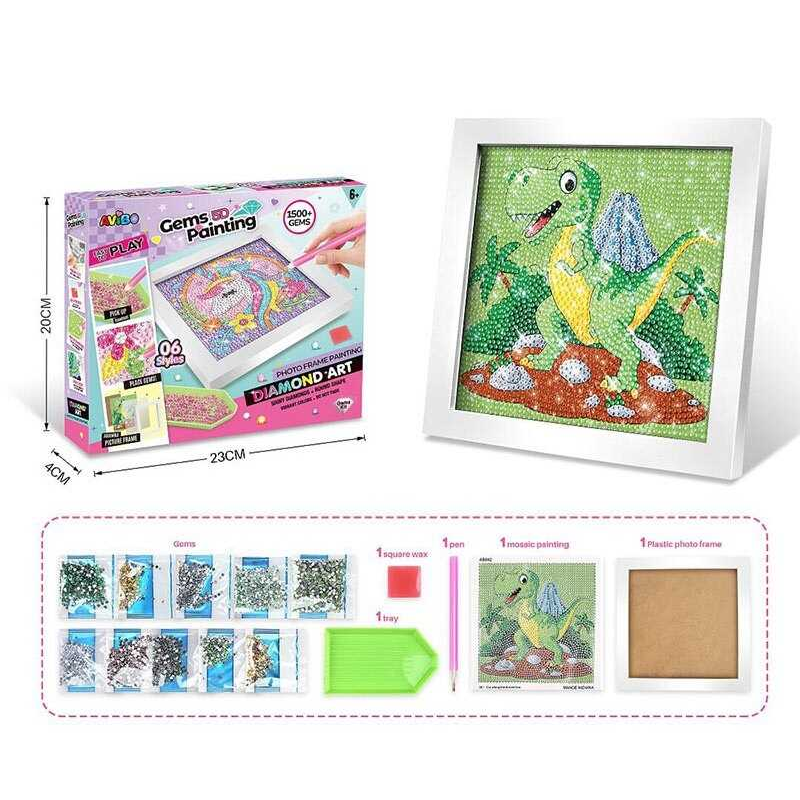 Алмазна мозаїка A 5501 E (96/2) “Дракончик”, стрази, ручка, лоток, рама, в коробці Алмазна мозаїка A 5501 E (96/2) “Дракончик”, стрази, ручка, лоток, рама, в коробці